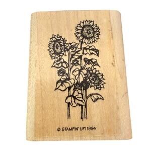 Stampin' Up! Vintage 1994 Bunch Of Tall Sunflowers Rubber Stamp